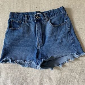 High waisted denim shorts